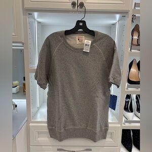 Todd Snyder Gray Crewneck Short-Sleeve Sweater
